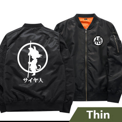 Young Kid Son Goku's Insignia Japanese Logo | Black Bomber Jacket | Dragon Ball Super