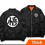 Son Goku's Insignia Japanese Logo | Black Bomber Jacket | Dragon Ball Super