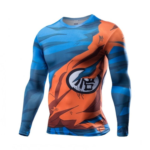 Son Goku Damaged Gi | Long Sleeve Shirt | Workout Fitness Gear | Dragon Ball Super
