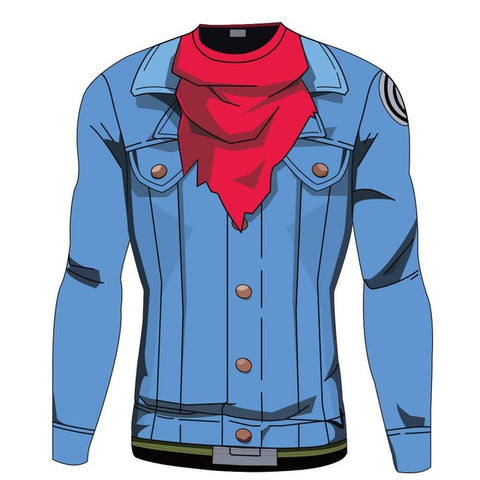 Future Trunks Bulma's Denim Capsule Corp Jacket | Long Sleeve Shirt | Workout Fitness Gear | Dragon Ball Super