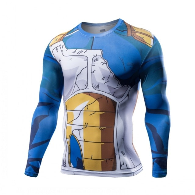 Vegeta Damaged Saiyan Armor | Long Sleeve Shirt | Workout Vegeta Damaged Saiyan Armor | Long Sleeve Shirt | Workout