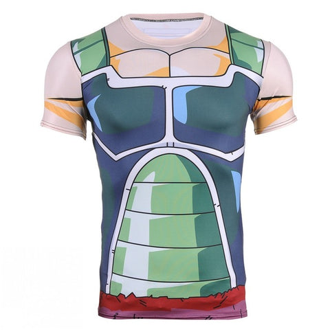 Bardock Battle Saiyan Armor | Body Building Short Sleeve Shirt | Fitness Workout | Dragon Ball Super