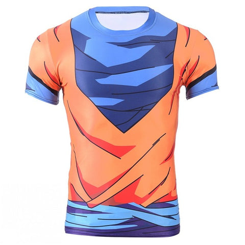 Son Goku Battle Gi | Body Building Short Sleeve Shirt | Fitness Workout | Dragon Ball Super