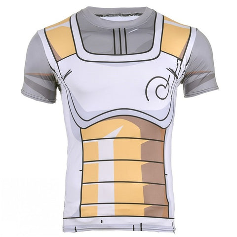 Whis' Vegeta Battle Saiyan Armor | Body Building Short Sleeve Shirt | Fitness Workout | Dragon Ball Super